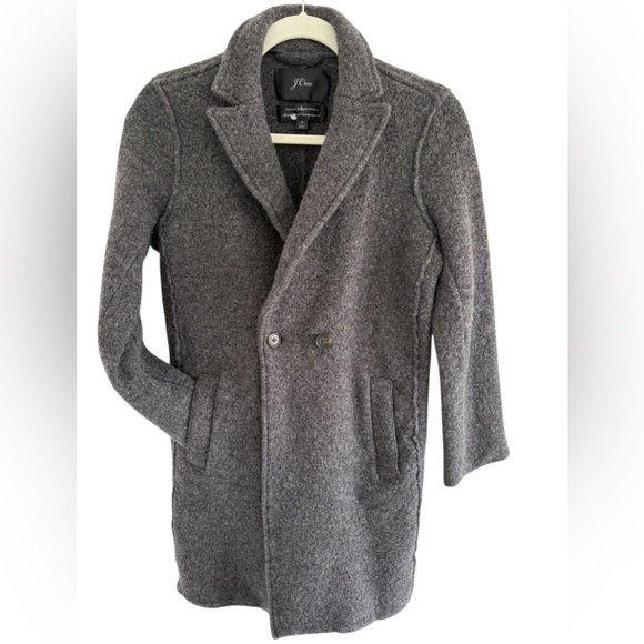 J. Crew charcoal gray 100% Wool Coat - Picture 2 of 8